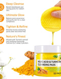 50 Pcs Turmeric Cleansing Pads,Kojic Acid and Turmeric Cleansing Pads - ShopzVibe