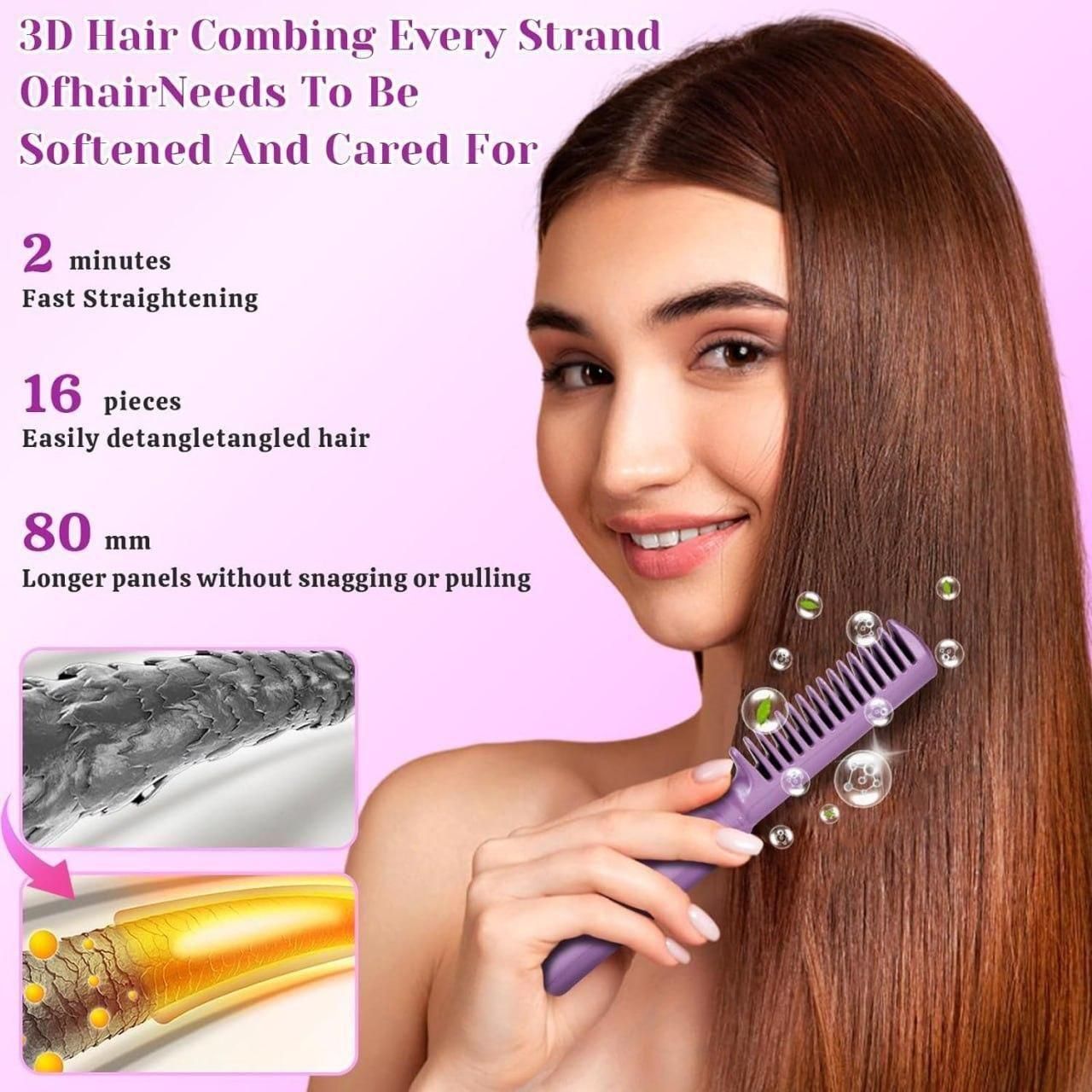 Meneflix Portable Mini Hair Straightener Cordless Rechargeable Mini Adjustable Hair Straightener Hot Comb - ShopzVibe