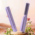 Meneflix Portable Mini Hair Straightener Cordless Rechargeable Mini Adjustable Hair Straightener Hot Comb - ShopzVibe