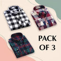 Men's Checkered Casual Shirt Pack of 3 - ShopzVibe