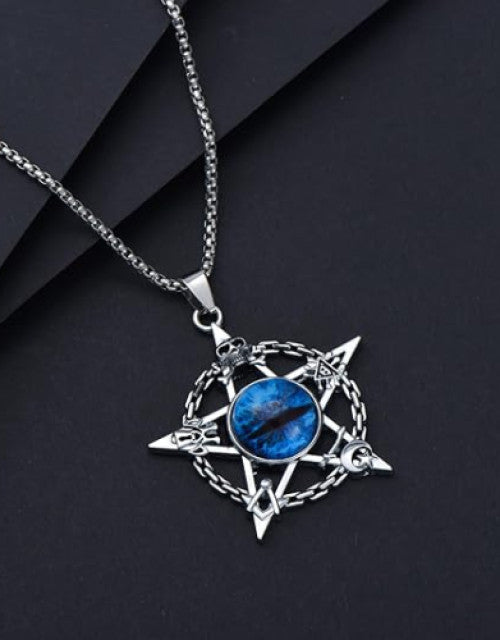 Blue Evil Eye Necklace for Men - ShopzVibe