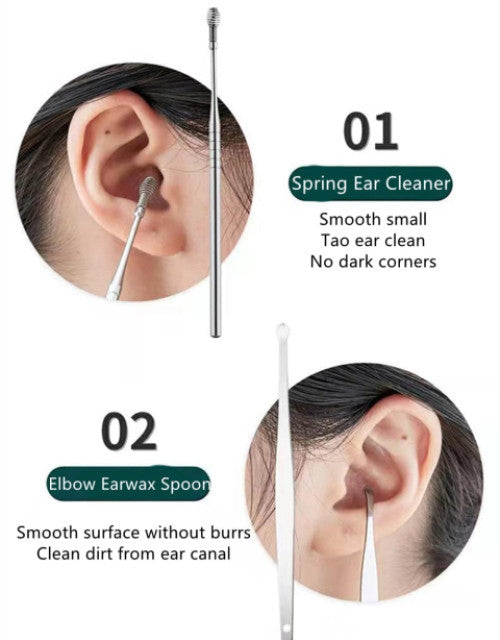 Earwax Removal Cleaner Tool Kit - 6-in-1 Ear Pick Tools - ShopzVibe