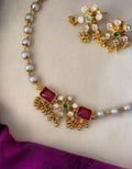 Elegant Traditional Pearl Jewellery Set - ShopzVibe