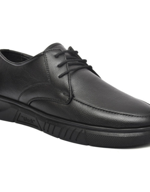 Genuine Leather Derby Lace Up For Men (Black) - ShopzVibe