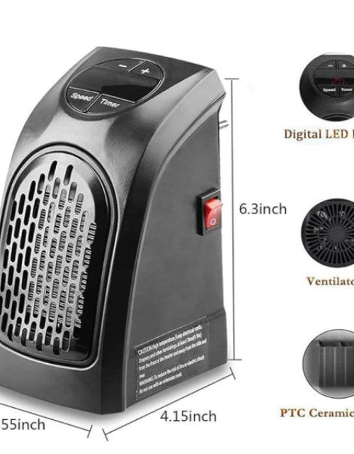 Handy Electric Heater Plug-In Heater, Mini Heater, Portable Room, Office, Bedroom Heater - ShopzVibe