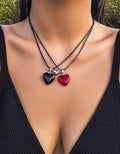 Magnet Couple Necklace Choker Heart Magnet Couple Pendant - ShopzVibe