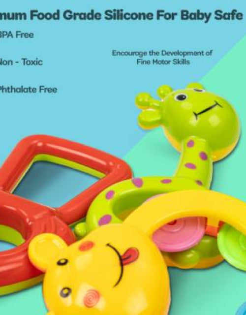 Newborn baby toys Rattles Set for Babies 0-6 Months, 5 Rattle Set - ShopzVibe