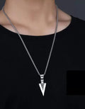 Pendant Necklace Cool Stainless Steel Spear Point Jewelry for Men - ShopzVibe