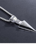 Pendant Necklace Cool Stainless Steel Spear Point Jewelry for Men - ShopzVibe