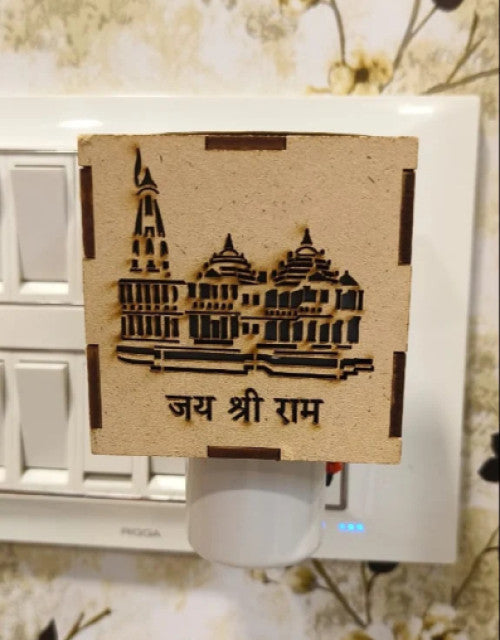 RAM MANDIR WOODEN  NIGHT LAMP - ShopzVibe