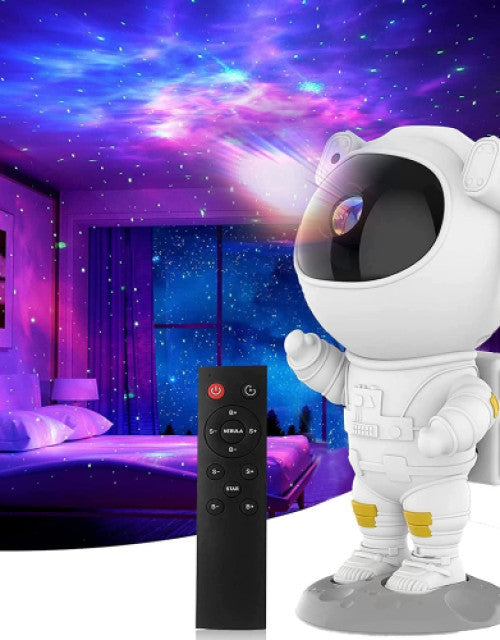 Tech Trends Star Galaxy Astronaut Projector Night Light LED Lamp for Bedroom with 360° Adjustable Timer and Remote Control - ShopzVibe